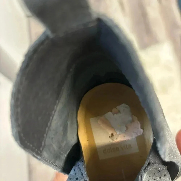 Dolce Vita Kadie gray leather ankle bootie block wood heel sz 9 - Picture 10 of 10